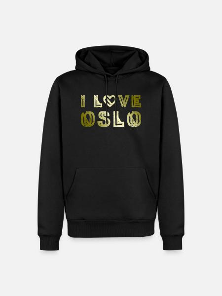 J’aime Oslo - Sweat à capuche Premium bio Homme - noir
