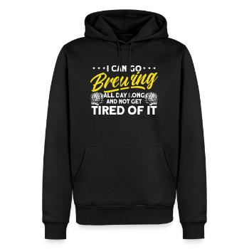 Den ganzen Tag brauen und nicht müde werden Brauer - Männer Premium Bio Hoodie - Schwarz - Vorne - Nico (187cm)