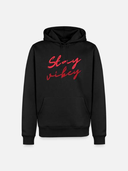 bleib positiv - Männer Premium Bio Hoodie - Schwarz