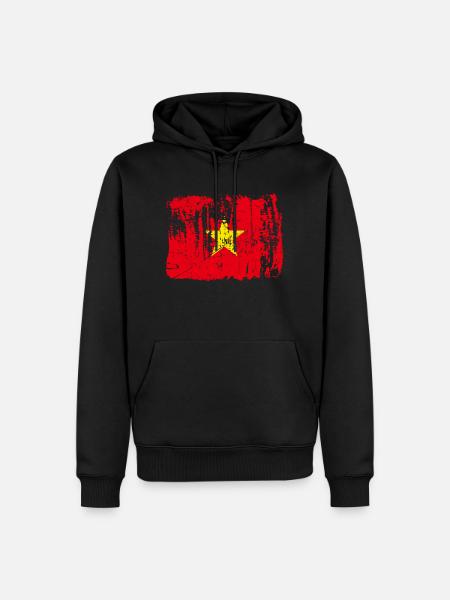 Vietnam - Männer Premium Bio Hoodie - Schwarz