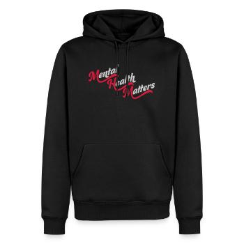 la santé mentale compte citation - Sweat à capuche Premium bio Homme - noir - Devant - Nico (187cm)