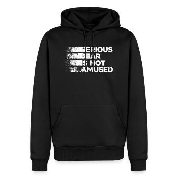 Serious bear is not amused. Coffee Bear Retro Look - Men’s Premium Organic Hoodie - black - Front - Nico (187cm)