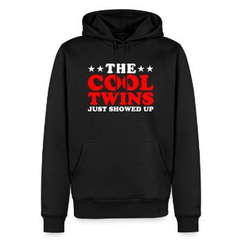 The Cool Twins Just Showed Up 18 - Men’s Premium Organic Hoodie - black - Front - Nico (187cm)