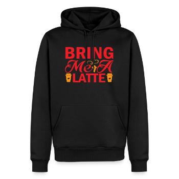 Apportez-moi un Latte - Sweat à capuche Premium bio Homme - noir - Devant - Nico (187cm)