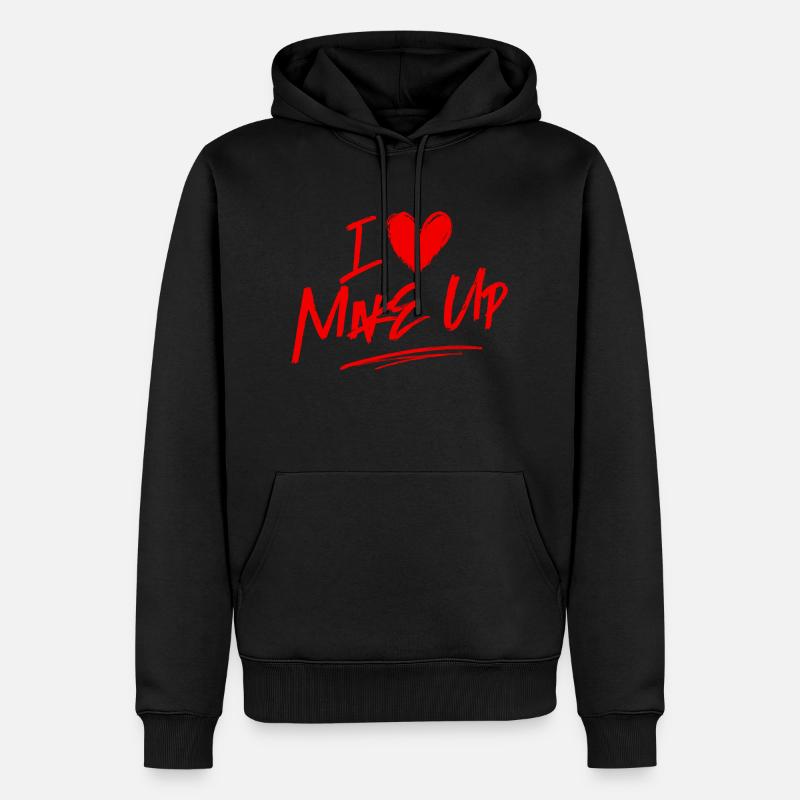 Ich liebe Make up - Männer Premium Bio Hoodie - Schwarz