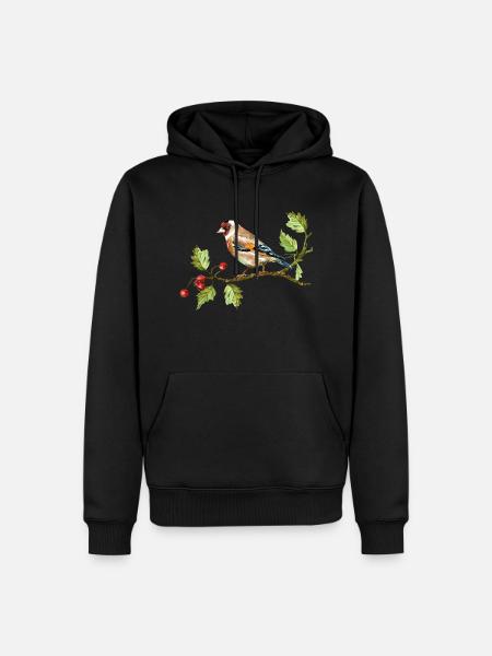 Bunter Vogel - Männer Premium Bio Hoodie - Schwarz
