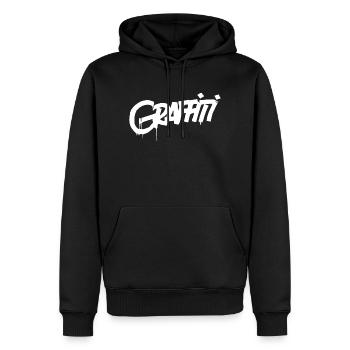 Graffiti - Männer Premium Bio Hoodie - Schwarz - Vorne - Nico (187cm)