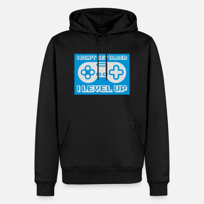 get older level up - Männer Premium Bio Hoodie - Schwarz