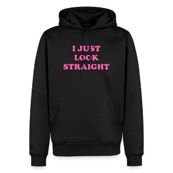 I Just Look Straight Funny Gay Pink - Männer Premium Bio Hoodie - Schwarz - Vorne - Nico (187cm)