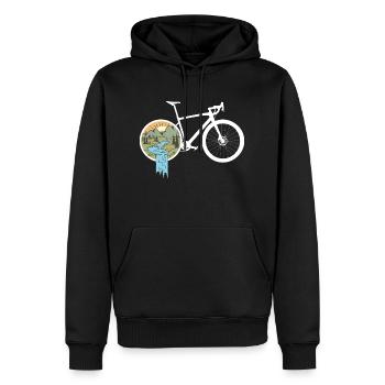 Gravel Bike Natur Rennrad Fahrrad lustige Geschenk - Männer Premium Bio Hoodie - Schwarz - Vorne - Nico (187cm)