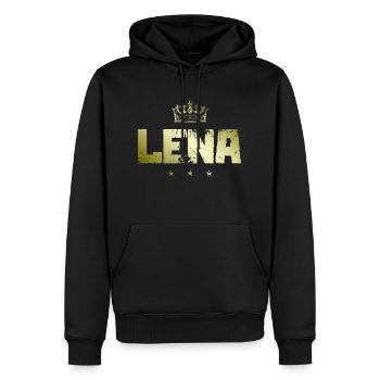 Lena - Männer Premium Bio Hoodie - Schwarz - Vorne - Nico (187cm)