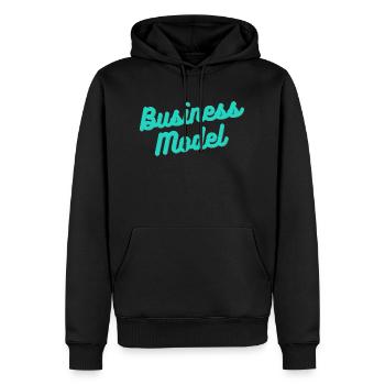 Business model - Sweat à capuche Premium bio Homme - noir - Devant - Nico (187cm)