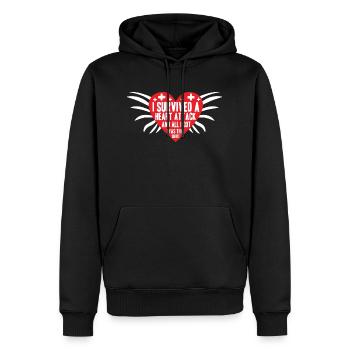 Herzinfarkt Überlebender - Männer Premium Bio Hoodie - Schwarz - Vorne - Nico (187cm)