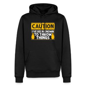 Pliez-vous pour ne pas casser Artiste céramiste - Sweat à capuche Premium bio Homme - noir - Devant - Nico (187cm)