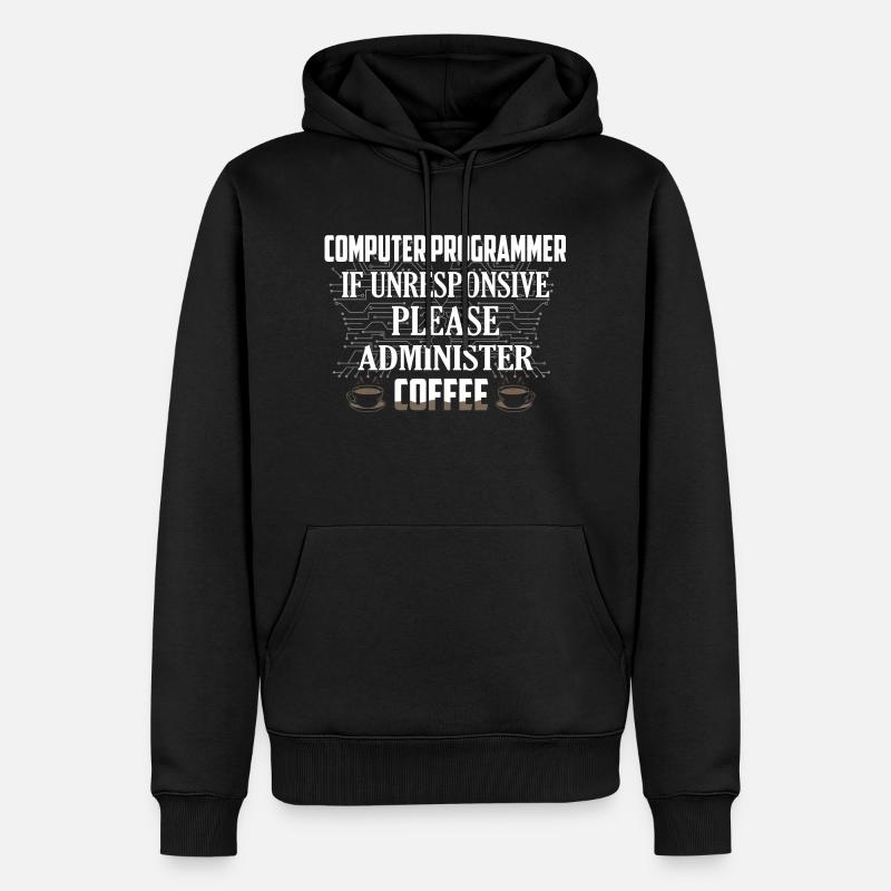 Computer Programmer Coding Software - Men’s Premium Organic Hoodie - black