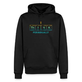 Je PENSE (périodiquement) - Drôles de dictons - Sweat à capuche Premium bio Homme - noir - Devant - Nico (187cm)
