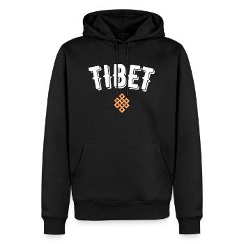 Tibet - Männer Premium Bio Hoodie - Schwarz - Vorne - Nico (187cm)