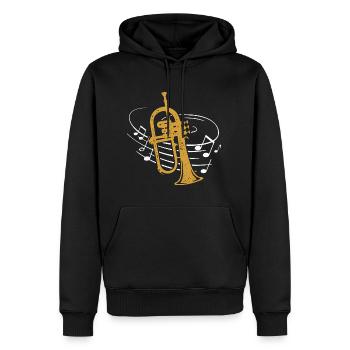 Flügelhorn Noten Flügelhornist Blasmusik Musiker - Männer Premium Bio Hoodie - Schwarz - Vorne - Nico (187cm)