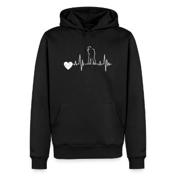 Chanteur Musiciens de groupe chantant Chant Chanteurs amateurs - Sweat à capuche Premium bio Homme - noir - Devant - Nico (187cm)