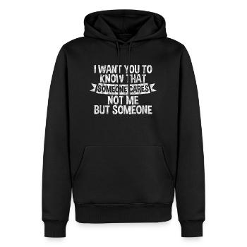 Quelqu’un se soucie, pas moi, mais quelqu’un 3 - Sweat à capuche Premium bio Homme - noir - Devant - Nico (187cm)