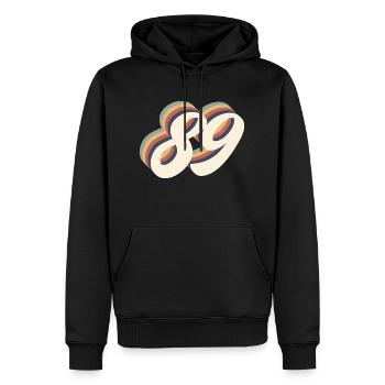 89ème anniversaire vintage - Sweat à capuche Premium bio Homme - noir - Devant - Nico (187cm)