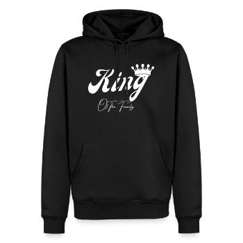 King of the Family - matching t-shirt - Men’s Premium Organic Hoodie - black - Front - Nico (187cm)