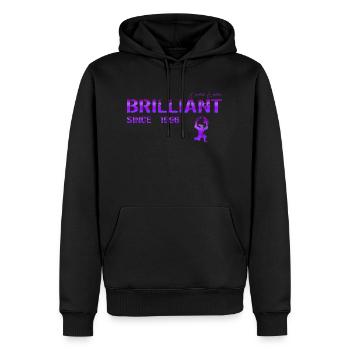 Brillant depuis 1996 - Sweat à capuche Premium bio Homme - noir - Devant - Nico (187cm)