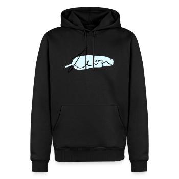 Leon - Men’s Premium Organic Hoodie - black - Front - Nico (187cm)