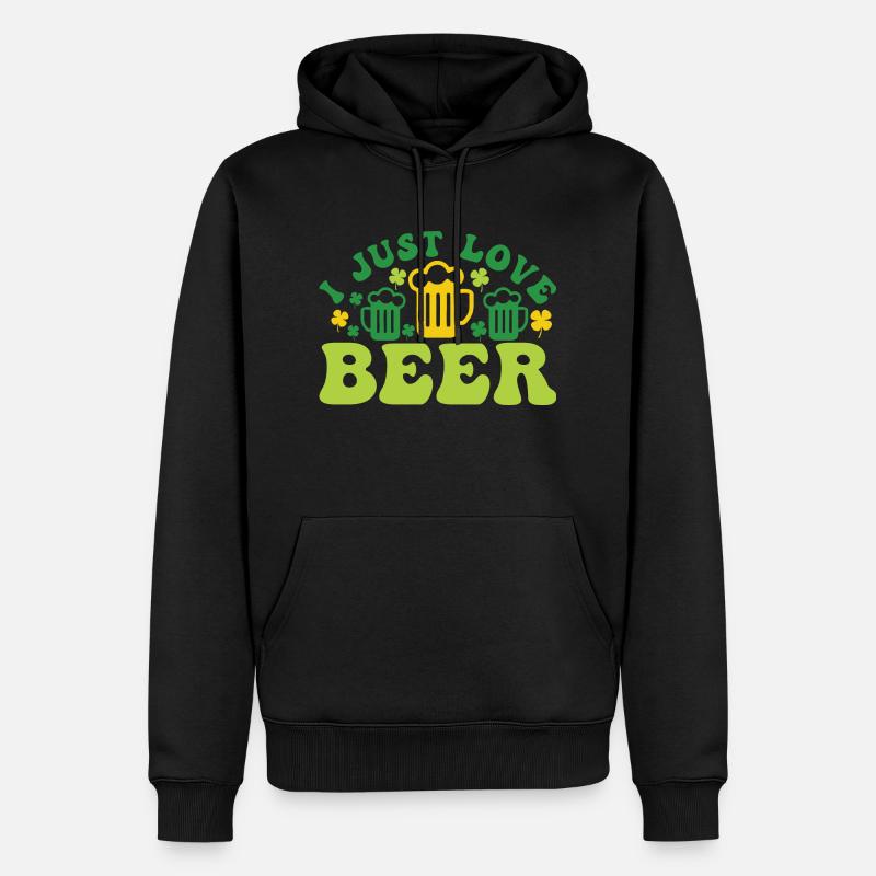 I just Love Beer - Sweat à capuche Premium bio Homme - noir