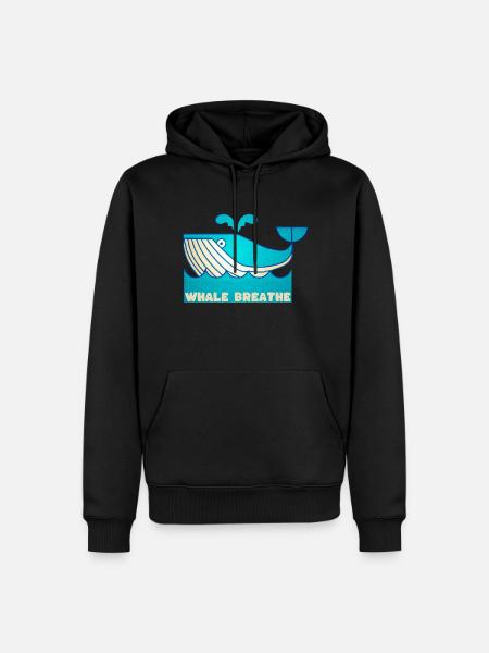 Wal - Männer Premium Bio Hoodie - Schwarz
