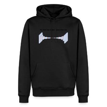 My shirt has better vision than me - Männer Premium Bio Hoodie - Schwarz - Vorne - Nico (187cm)