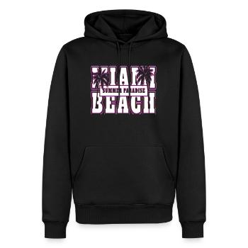 Neon Anime Retro Vintage Cool Pink NGE - Männer Premium Bio Hoodie - Schwarz - Vorne - Nico (187cm)