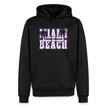 Neon Anime Retro Vintage Cool Pink NGE - Männer Premium Bio Hoodie - Schwarz - Vorne - Nico (187cm)
