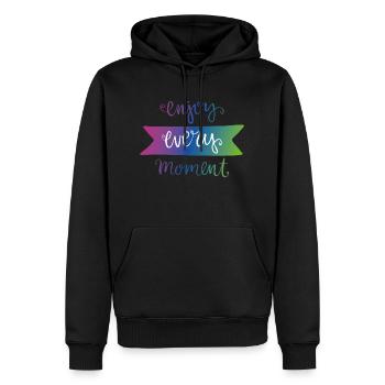 Momente des Lebens - Männer Premium Bio Hoodie - Schwarz - Vorne - Nico (187cm)