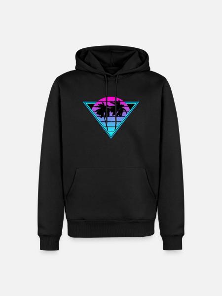 Retro Palm Trees - Men’s Premium Organic Hoodie - black