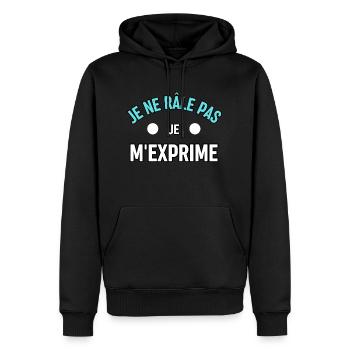 Tee shirt 6 Je ne rale pas je m exprime - Sweat à capuche Premium bio Homme - noir - Devant - Nico (187cm)