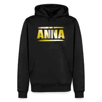 Anna - Men’s Premium Organic Hoodie - black - Front - Nico (187cm)
