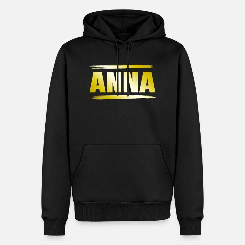Anna - Sweat à capuche Premium bio Homme - noir