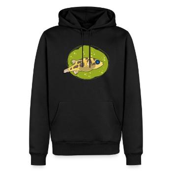 PeaPuffer, kugelfisch - Männer Premium Bio Hoodie - Schwarz - Vorne - Nico (187cm)