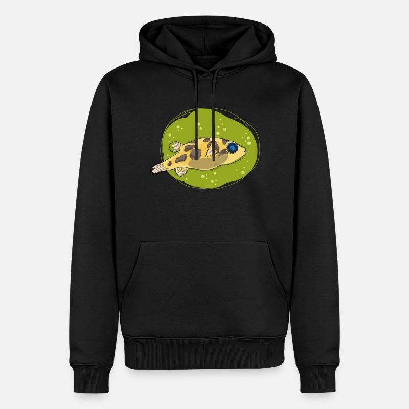 PeaPuffer, kugelfisch - Männer Premium Bio Hoodie - Schwarz