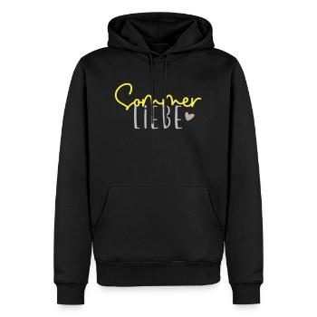 Sommer Liebe - Männer Premium Bio Hoodie - Schwarz - Vorne - Nico (187cm)