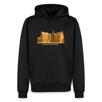 Aurich, Landschaftshaus, Frise orientale, Basse-Saxe - Sweat à capuche Premium bio Homme - noir - Devant - Nico (187cm)