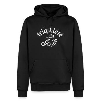 Triathlon Natation Bike Run Marathon - Sweat à capuche Premium bio Homme - noir - Devant - Nico (187cm)