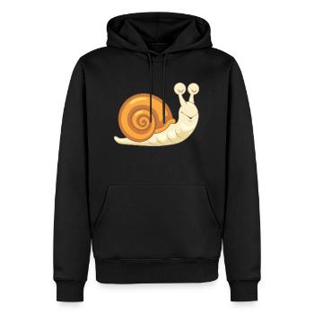 Endormi drôle d’escargot - Sweat à capuche Premium bio Homme - noir - Devant - Nico (187cm)