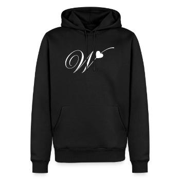 Buchstabe w Herz Kalligraphie - Männer Premium Bio Hoodie - Schwarz - Vorne - Nico (187cm)