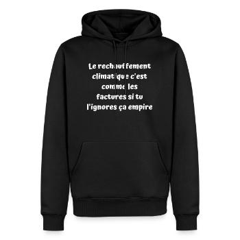 Sauvez aujourd'hui la planète - Sweat à capuche Premium bio Homme - noir - Devant - Nico (187cm)