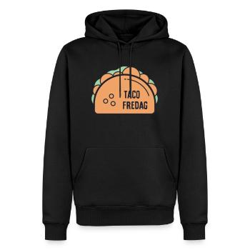 Tacos vendredi - Sweat à capuche Premium bio Homme - noir - Devant - Nico (187cm)
