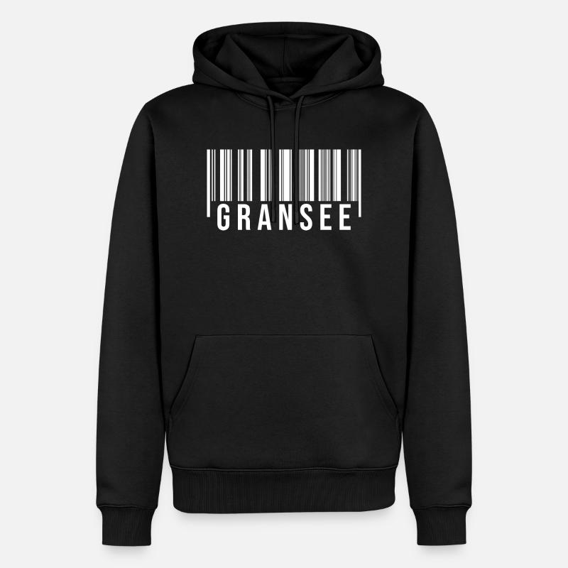 Gransee Strichcode - Männer Premium Bio Hoodie - Schwarz