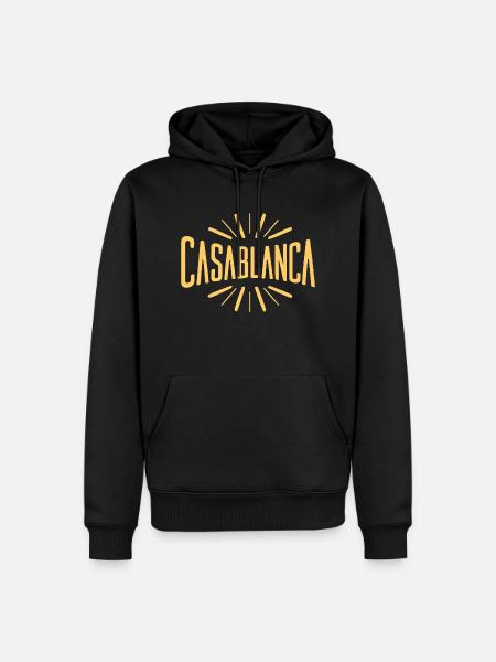 Casablanca - Sweat à capuche Premium bio Homme - noir