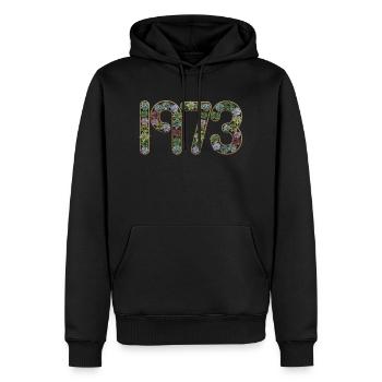 1973 50e anniversaire vintage rétro Né en 1973 - Sweat à capuche Premium bio Homme - noir - Devant - Nico (187cm)
